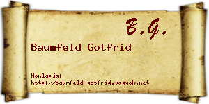 Baumfeld Gotfrid névjegykártya
